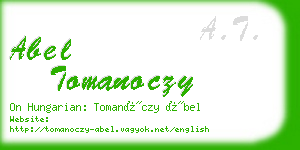 abel tomanoczy business card